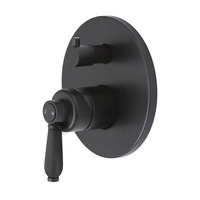 ELEANOR Wall Mixer Diverter, Matte Black / Matte Black