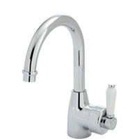 ELEANOR Gooseneck Basin Mixer, Chrome / Ceramic