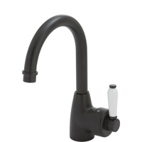 ELEANOR Gooseneck Basin Mixer, Matte Black / Ceramic