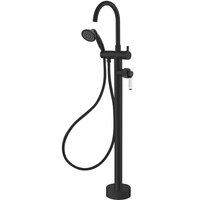 ELEANOR Floor Mixer & Shower, Matte Black / Ceramic