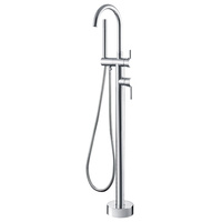 Kaya Floor Mounted Bath Mixer With Hand Shower, Chrome