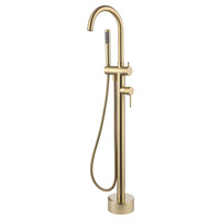 KAYA Floor Mounted Bath Mixer with Hand Shower, Urban Brass