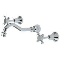 LILLIAN Shepherds Crook Bath Set, Chrome
