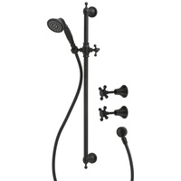 LILLIAN Rail Shower Set with taps, Matte Black 