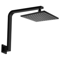 HUSTLE Square Shower Arm Set, Matte Black