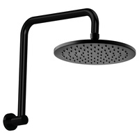 HUSTLE Round Shower Arm Set, Matte Black
