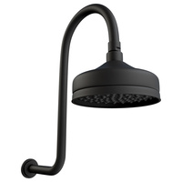 LILLIAN Wall Arm Shower Set, Matte Black 