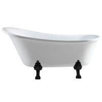 CLAWFOOT 1700 Freestanding Acrylic Bath, Matte Black Feet