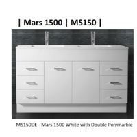 MARS 1500mm Polymarble Top With Double Square Bowl