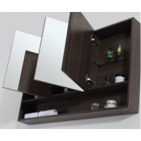 VIVO Panoramic Mirror Cabinet 1200mm Ash Grey